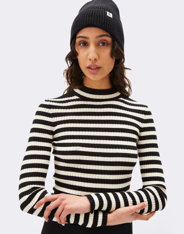 Armedangels Alaani Striped black-oatmilk M on Productcaster.