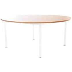 Round Preschool Table Beech White Steel Legs W 1200 x D 500mm on Productcaster.