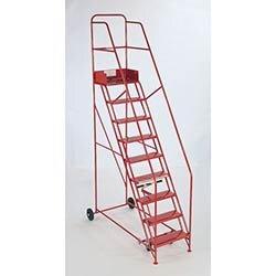 Folding Red Mobile Steps Max Height 3.25M Platform Height 2.25M on Productcaster.