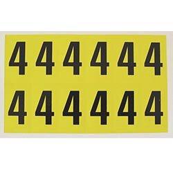 Adhesive Label Bin Sticker Number 4 W6xH9.5mm 168 Characters Per Sheet Black Text On Yellow on Productcaster.