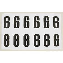 Numbers And Letters Black On White Number 6 H56xW21mm 12 Characters Per Sheet on Productcaster.