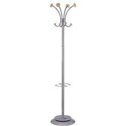 Classic Office Coat And Umbrella Stand Silver & wood on Productcaster.