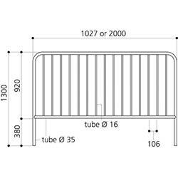 2M Pedestrian Guard Rail Galvanised & Black on Productcaster.