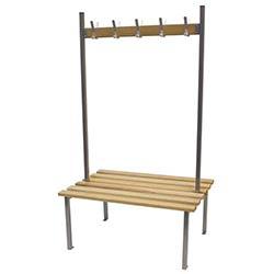 Classic Duo Bench 1500x745mm 16 Hooks 3 Uprights Silver on Productcaster.