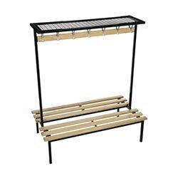 Evolve Duo Bench With Mesh Top Shelf 1000x800mm 10 Hooks 2 Uprights Silver on Productcaster.