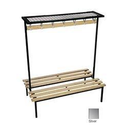 Evolve Duo Bench With Mesh Top Shelf 1500x800mm 14 Hooks 2 Uprights Silver on Productcaster.