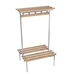 Evolve Duo Bench With Wood Top Shelf 2000x800mm 20 Hooks 2 Uprights Silver on Productcaster.