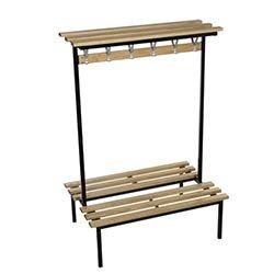 Evolve Duo Bench With Wood Top Shelf 1000x800mm 10 Hooks 2 Uprights Black on Productcaster.