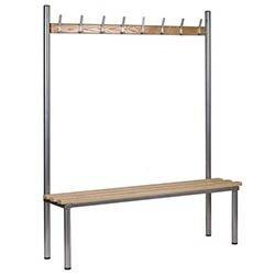 Club Solo Cloakroom Bench Black 1000mm Widex400 Deep With 5 Hooks on Productcaster.