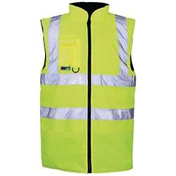 Hi Vis Reversable Body Warmer Fleece Lined Small Yellow on Productcaster.