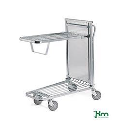 In Store Trolley With Spring Tray 4x135mm Dia Rubber Tyred Swivel Castors 2 Brake on Productcaster.