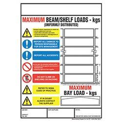 Weight Load Notice Pallet Racking 356x254mm on Productcaster.