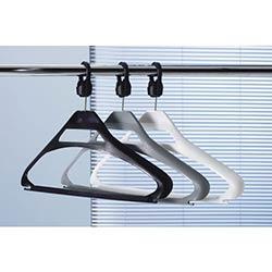 Coat Hangers Grey plastic & Captive Hooks Pack of 20 on Productcaster.