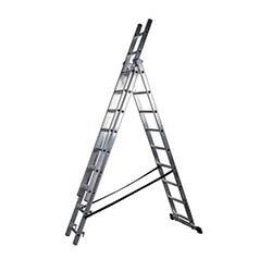 3 Section Aluminium Combination Ladder 3X9 Treads En131 150Kg on Productcaster.