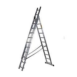 3 Section Aluminium Combination Ladder 3X11 Treads EN131 150Kg on Productcaster.