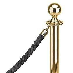 1 InchesTwisted Rope Black (1M) With 1 Inches Polished Brass Snap Ends on Productcaster.