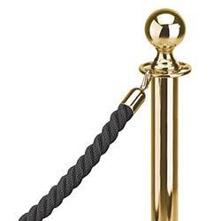 1 InchesTwisted Rope Black (2M) With 1 Inches Polished Brass Snap Ends on Productcaster.