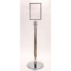 Standard Polished Chrome Sign Holder For Rope & Post Barrier System A4 Portrait Frame only on Productcaster.