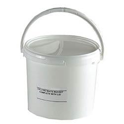 Round Tapered Bucket with Lid2.6L White Jet Pack Of 25 on Productcaster.