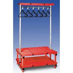 Cloakroom Unit With Hangers Red 10 Hangers Length 1000mm on Productcaster.