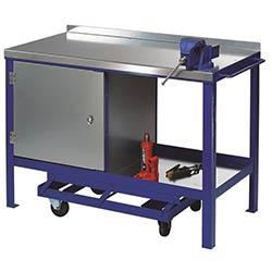 Heavy Duty Mobile Workbench 1200x750 With Cupboard on Productcaster.