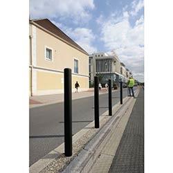 Dome Top Steel Bollard 60mm Steel H1200mm Galvanised & Painted Ral 9005 Black on Productcaster.