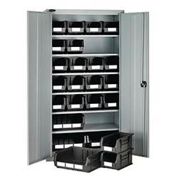 High Steel Cabinet 1780mm With Grey Doors 6 Shelves And 24 Grey Linbins on Productcaster.