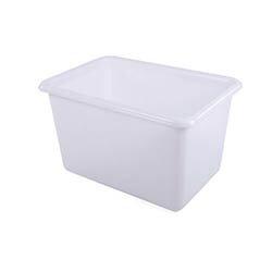 Rectangular Food Grade Plastic Storage Box With Tapered Sides 200L L825xW480xH680mm Transparent White on Productcaster.