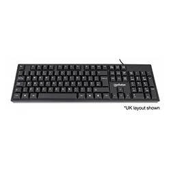 Manhattan Keyboard UK USB Wired, Standard Qwerty layout, Black, Full Size Keys, Cable 1.5m, USB-A connection, Plug and Play, Three Year Warranty,  on Productcaster.