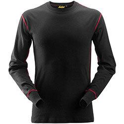 Snickers 9461 Long Sleeve Crew Neck Shirt Size XS Black on Productcaster.