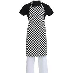 Whites Bib Apron Black and White Check on Productcaster.