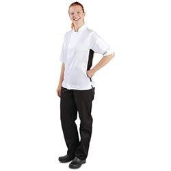 Whites Nevada Unisex Chefs Jacket Short Sleeve Black and White S on Productcaster.