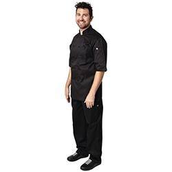 Chefs Works Montreal Cool Vent Unisex Short Sleeve Chefs Jacket Black L on Productcaster.