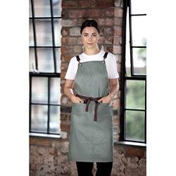 Southside Linen Blend Bib Apron Forest Green on Productcaster.