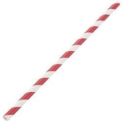 Fiesta Compostable Paper Straws Red Stripes (Pack of 250) on Productcaster.