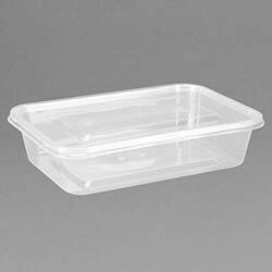 Fiesta Recyclable Plastic Microwavable Containers with Lid Small 500ml (Pack of 250) on Productcaster.