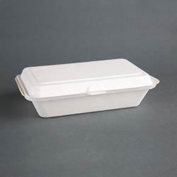 Fiesta Compostable Bagasse Hinged Food Containers 248mm on Productcaster.