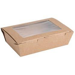 Fiesta Compostable Salad Boxes with PLA Windows 700ml (Pack of 200) on Productcaster.