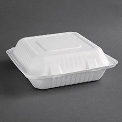 Fiesta Compostable Bagasse Hinged Food Containers 236mm (Pack of 200) on Productcaster.