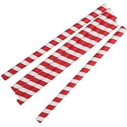 Fiesta Compostable Individually Wrapped Paper Smoothie Straws Red Stripes (Pack of 250) on Productcaster.