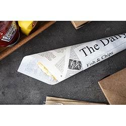 Greaseproof Paper Sheets Newspaper Print 270 x 420mm (Pack of 500) on Productcaster.