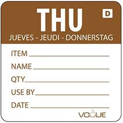 Vogue Dissolvable Day of the Week Labels Thursday (Pack of 250) on Productcaster.