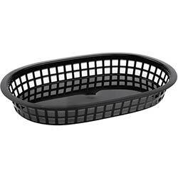 Oval Polypropylene Food Basket Black (Pack of 6) on Productcaster.