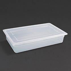 Vogue Polypropylene 1/1 Gastronorm Container with Lid 100mm (Pack of 2) on Productcaster.