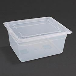 Vogue Polypropylene 1/2 Gastronorm Container with Lid 150mm (Pack of 4) on Productcaster.