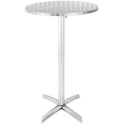 Bolero Round Flip Top Poseur Table Stainless Steel 600mm on Productcaster.