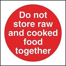 Vogue Do Not Store Raw And Cooked Food Together Sign on Productcaster.