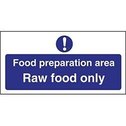 Vogue Food Preparation Area Raw Food Only Sign on Productcaster.