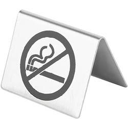 Brushed Steel No Smoking Table Sign on Productcaster.