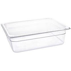 Vogue Polycarbonate 1/2 Gastronorm Container 100mm Clear on Productcaster.